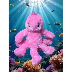 Build a Bear Adorable Pink Octopus Squid Girl  17" Stuffed Toy